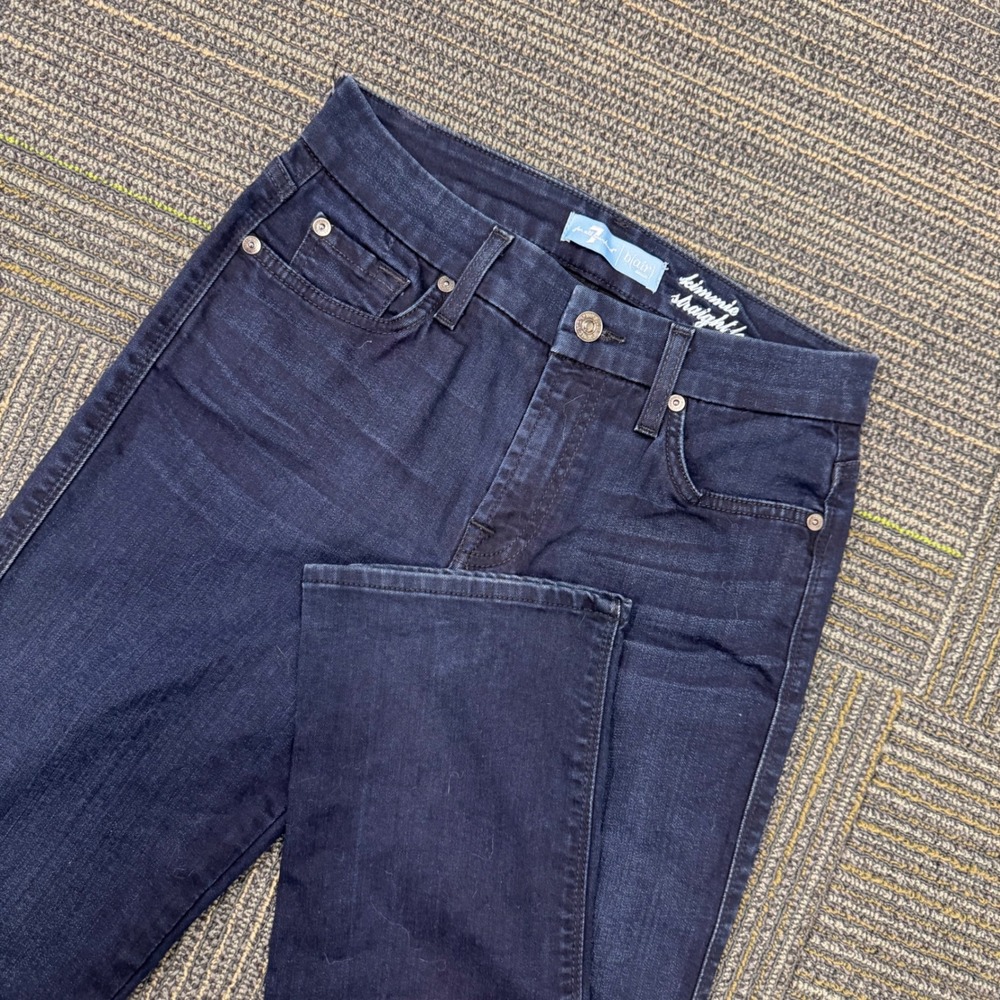 7 For All Mankind Kimmie Straight Leg Jeans Womens 27 Dark Blue Excellent b(air)